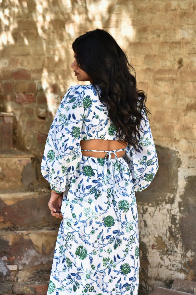 Porcelain Side Cut-Out Dress