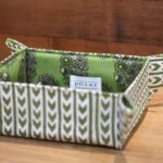 Olive green white chevron + Olive green placement motif